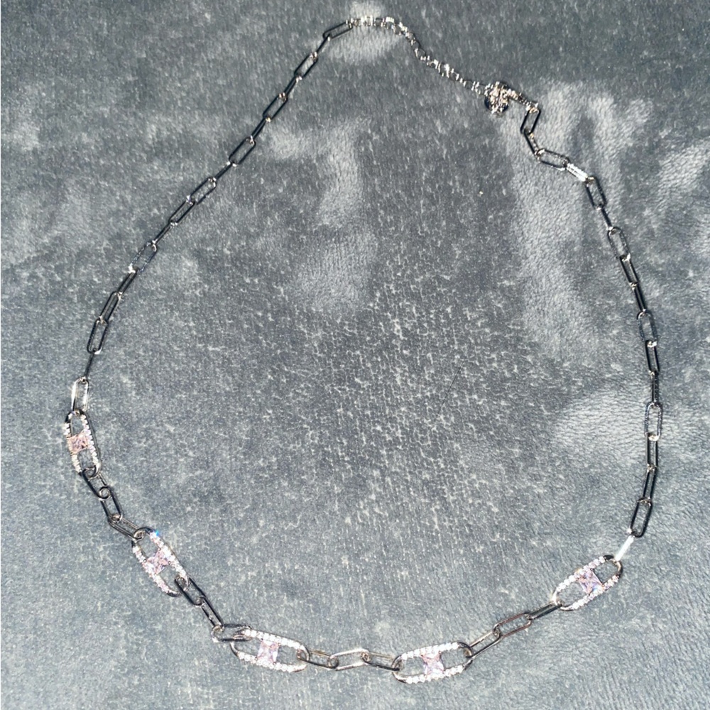 Elegant Silver and Pink Women's Bracelet